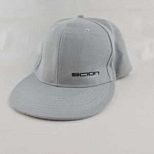 Scion Snapback Hat Mens Gray Adjustable Flat Bill Cap Car Auto Embroidered